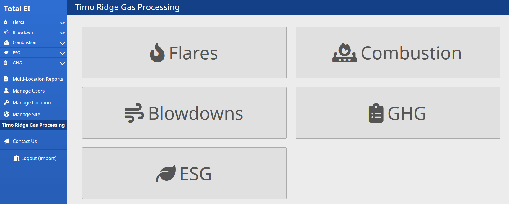 TotalEI Emissions Database Interface